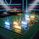 Electrified Lightning Roulette betting grid showing glowing multipliers like 200x and 500x, with a roulette wheel in the background, set in a premium live casino studio.